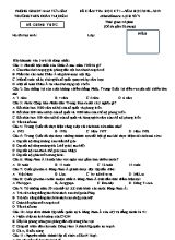 Đề kiểm tra học kỳ I môn Lịch sử Lớp 9 - Năm học 2018-2019 - Trường THCS Đoàn Thị Điểm